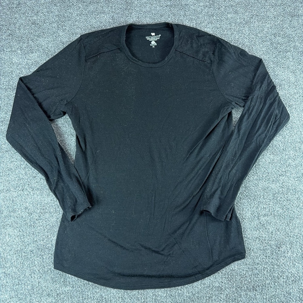 Segments Womens Blk 100% Merino Wool Long Sleeve Base Layer Top M Gorpcore Fall